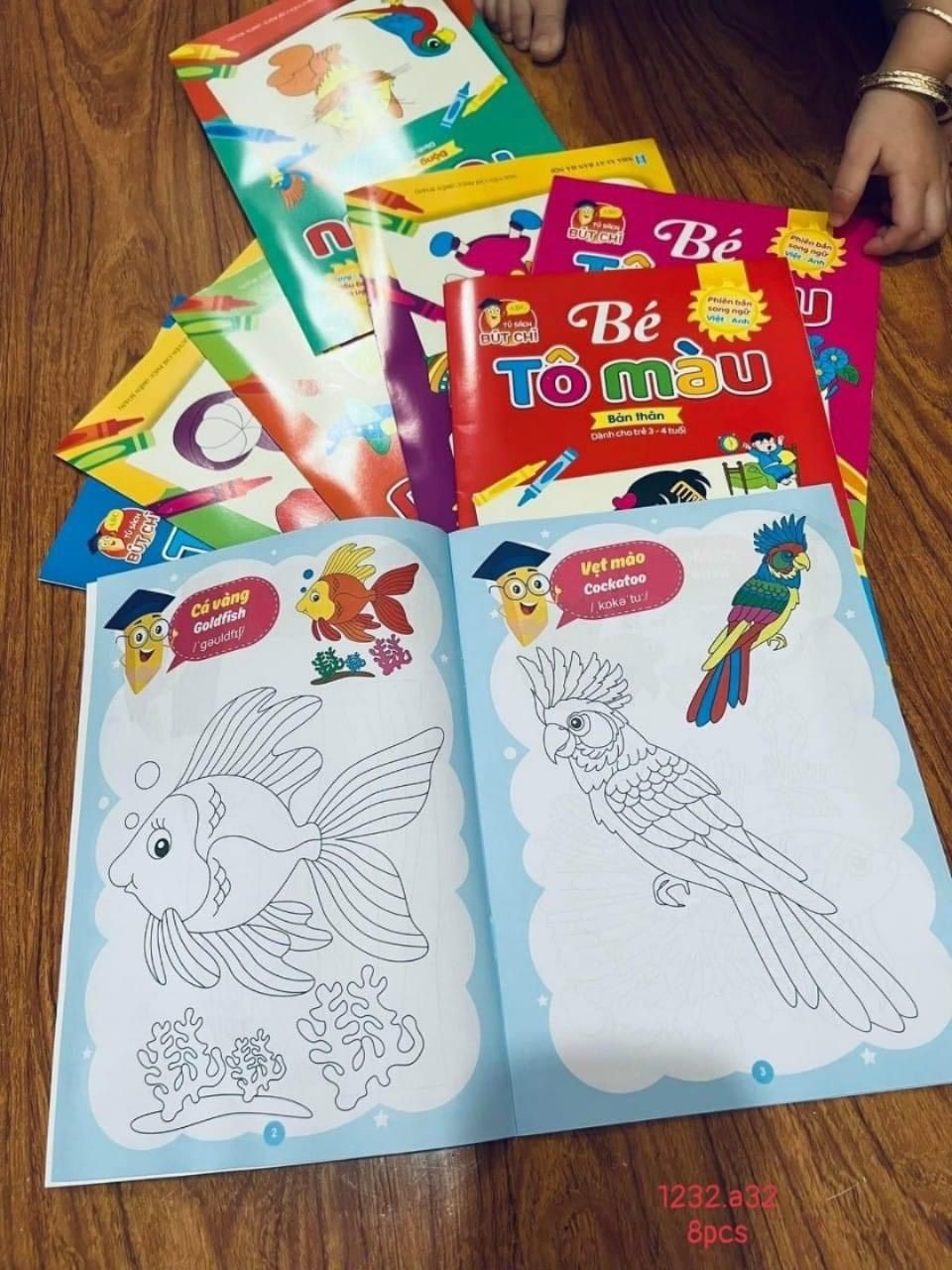 SET 8 SÁCH TÔ MÀU CHO BÉ